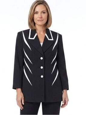 Ben Marc / BMI Studio Stylish Black /White Blazer Size 18